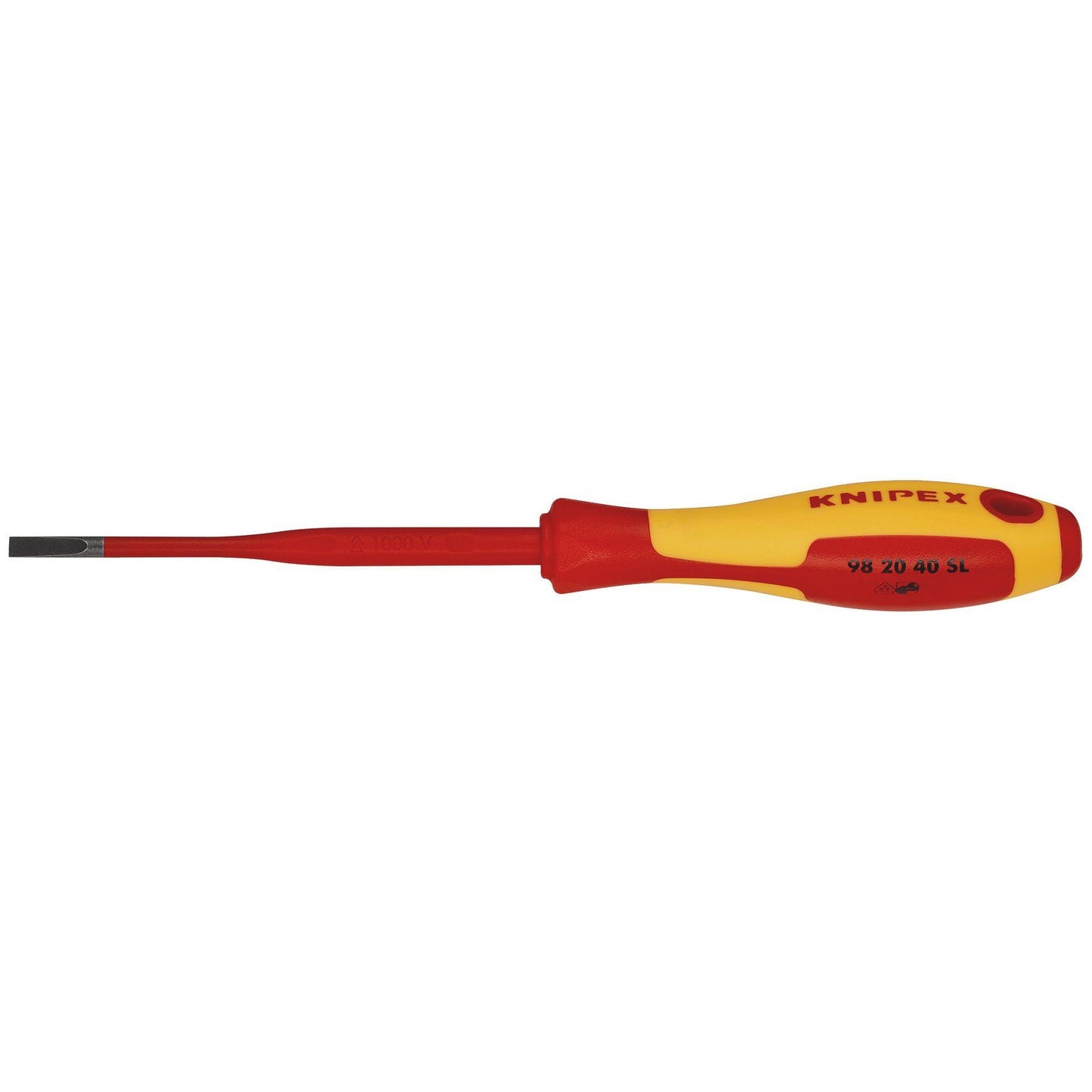 KNIPEX 98 20 40 SL VDE Insulated Slotted Screwdriver, 4.0 x 100mm - Slim