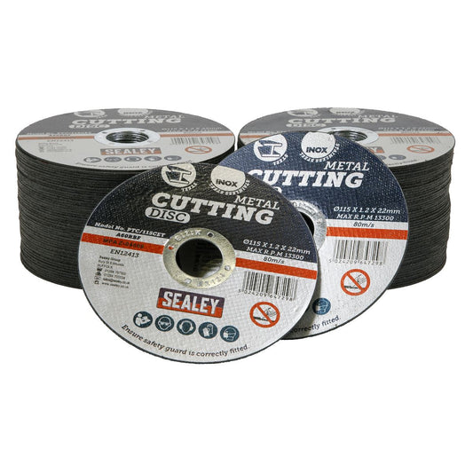 Sealey Cutting Disc Pack of 100 �115 x 1.2mm �22mm Bore PTC/115CET100