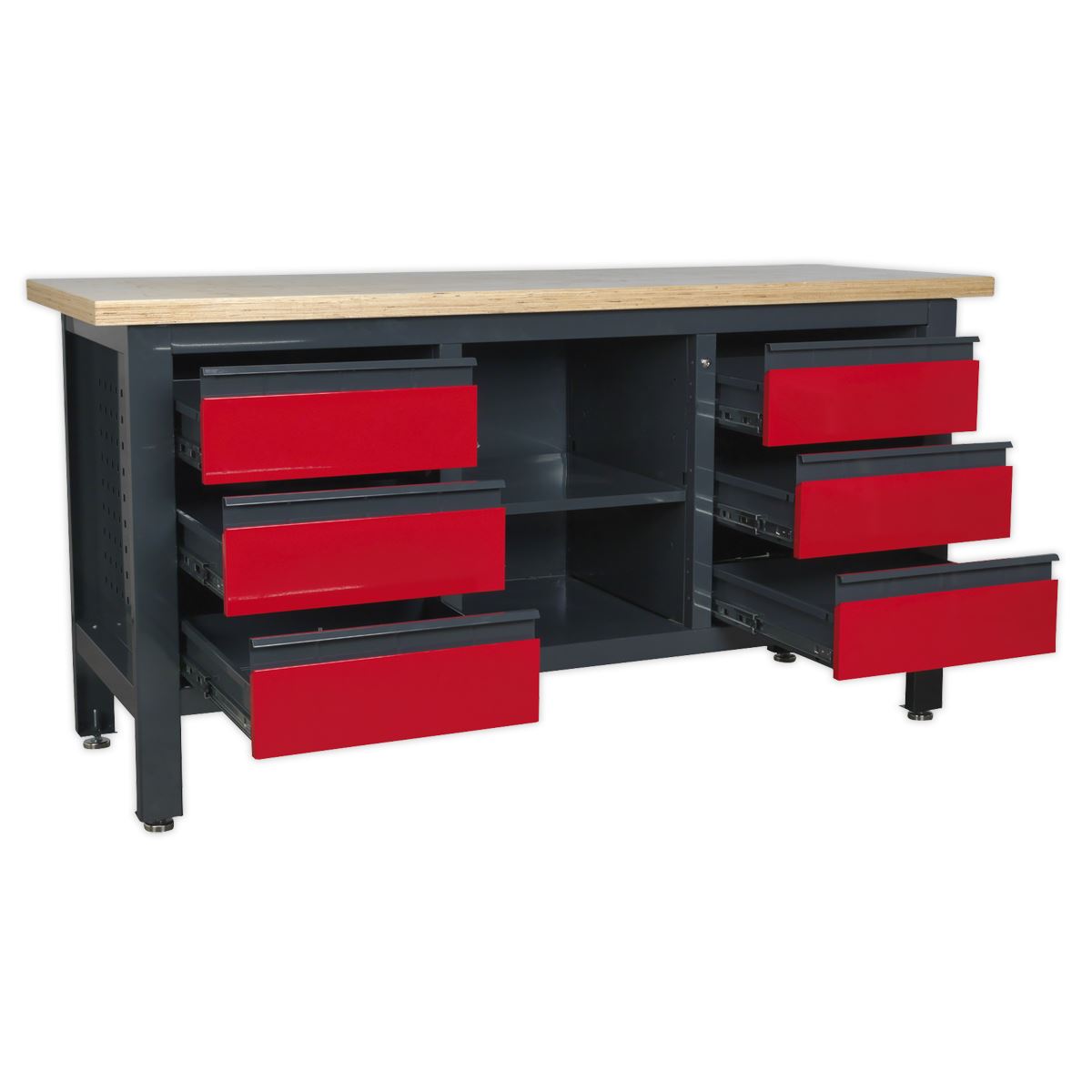 Sealey Workstation with 6 Drawers & Open Storage AP1905D