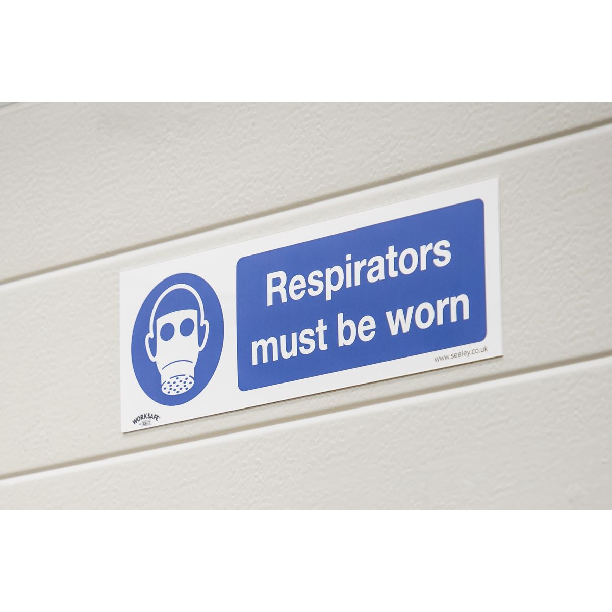 Worksafe Mandatory Safety Sign - Respirators Must Be Worn - Rigid Plastic SS56P1