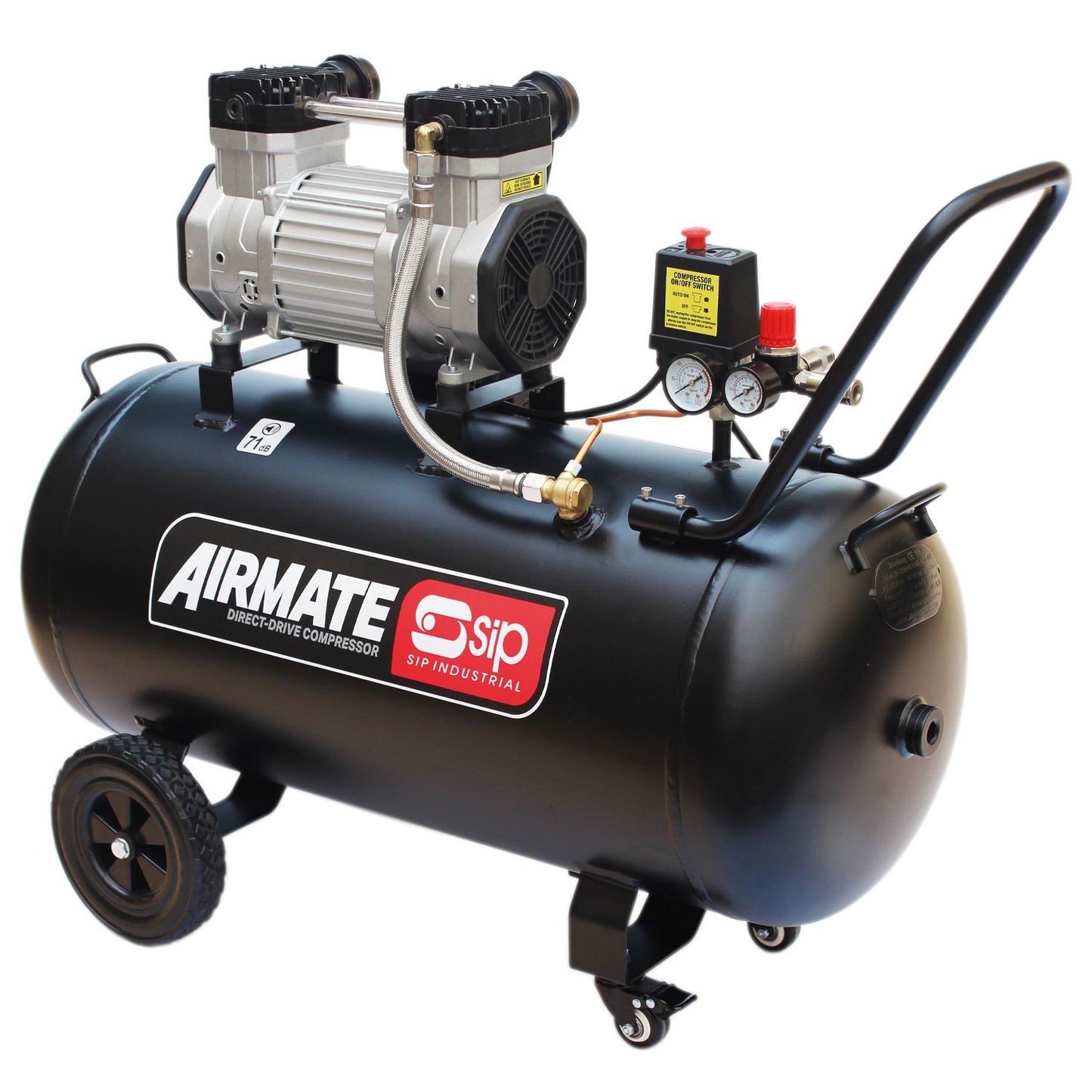 SIP DD 3hp 100ltr Low Noise Oil-Free Direct Drive Compressor