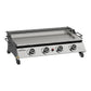 Dellonda 4 Burner Stainless Steel Portable Gas Plancha with Warming Rack 10kW