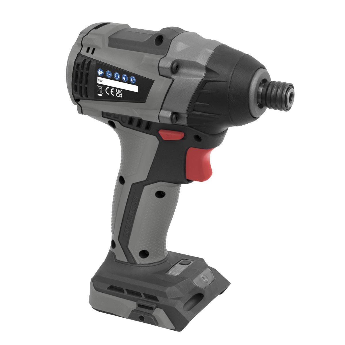 Sealey Brushless Impact Driver 20V 1/4"Hex 200Nm - Body Only CP20VIDX