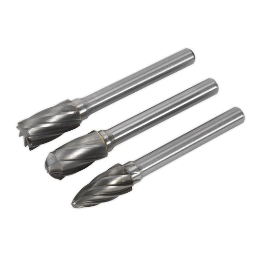 Sealey Tungsten Carbide Rotary Burr Set 3pc Ripper/Coarse SDBCK3