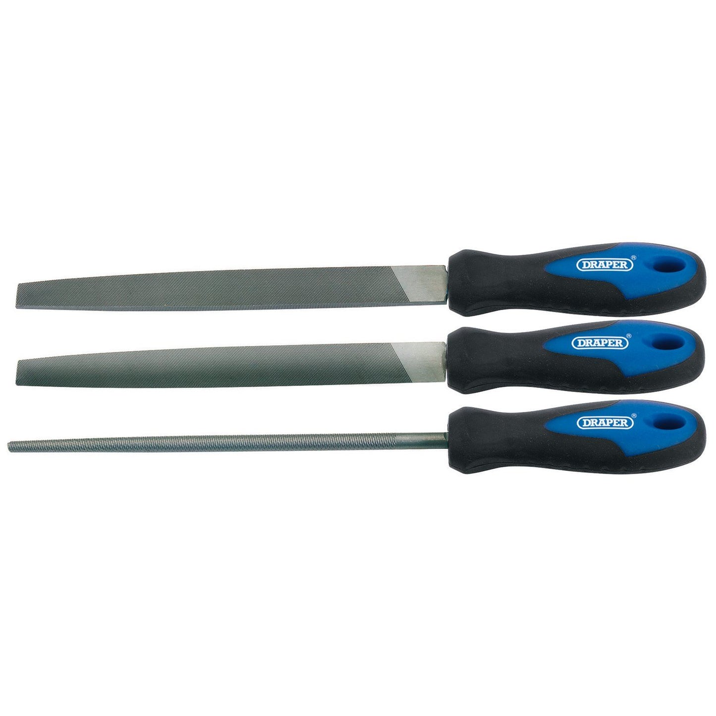 Draper Soft Grip Engineer's File Set, 200mm (3 Piece) - 44963