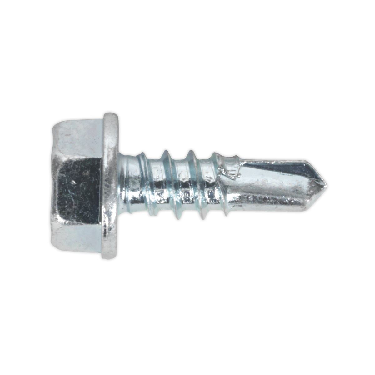 Sealey Self Drilling Screw 4.2 x 13mm Hex Head Zinc Pack of 100 SDHX4213