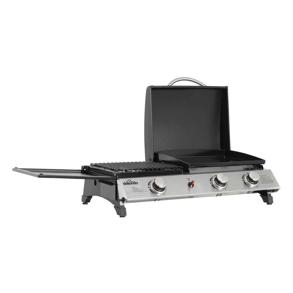 Dellonda 3 Burner Stainless Steel Portable Gas Plancha/Grill 8.5kW DG276