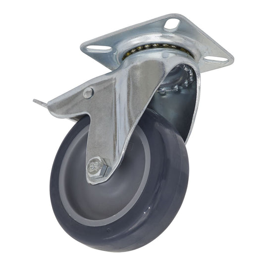 Sealey Castor Wheel Swivel Plate with Total Lock 75mm SCW275SPL