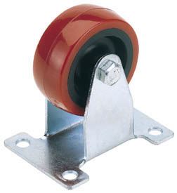 Draper 1x 100mm Diam Fixed Plate Fixing Polyurethane Wheel - S.W.L. 125kg Tool - 65522