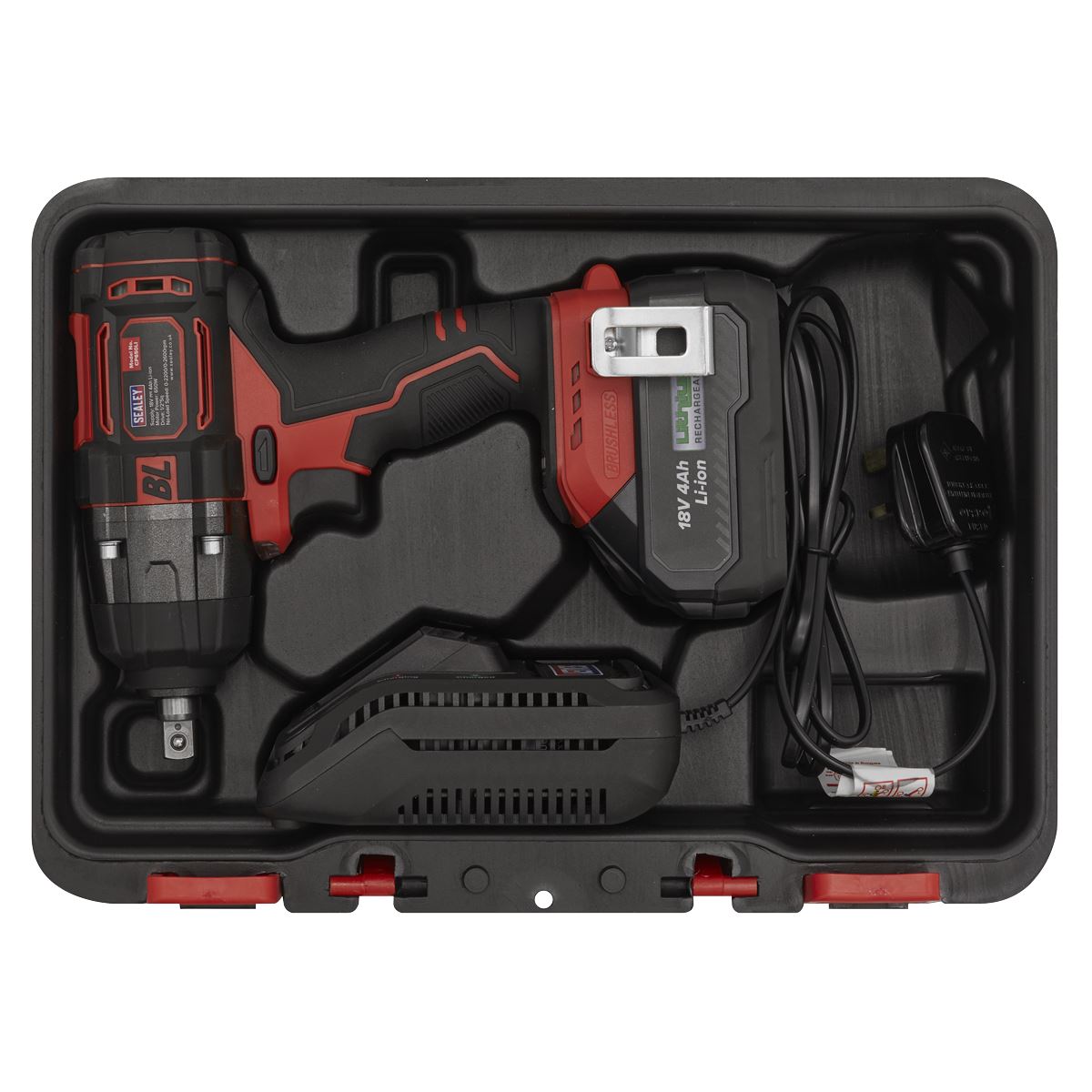 Sealey Cordless Impact Wrench 18V 4Ah Lithium-ion 1/2"Sq Drive CP650LI