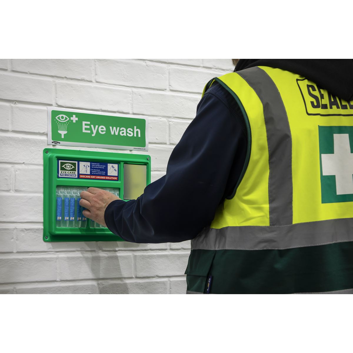 Worksafe Safe Conditions Safety Sign - Eye Wash - Self-Adhesive Vinyl - Pack of 10 SS58V10