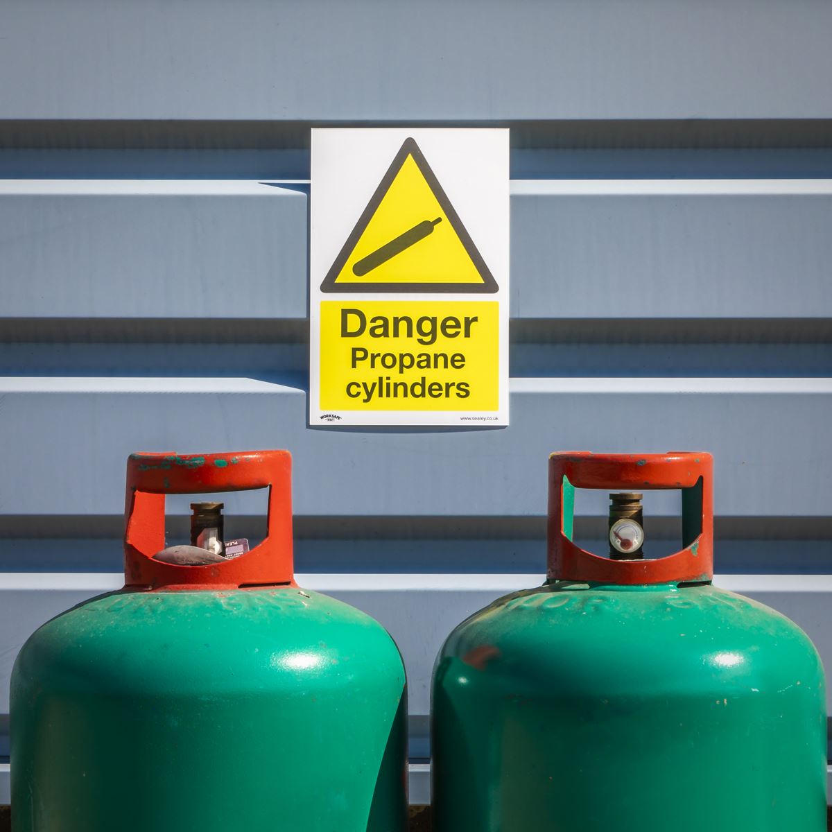 Worksafe Warning Safety Sign - Danger Propane Cylinders - Rigid Plastic SS62P1