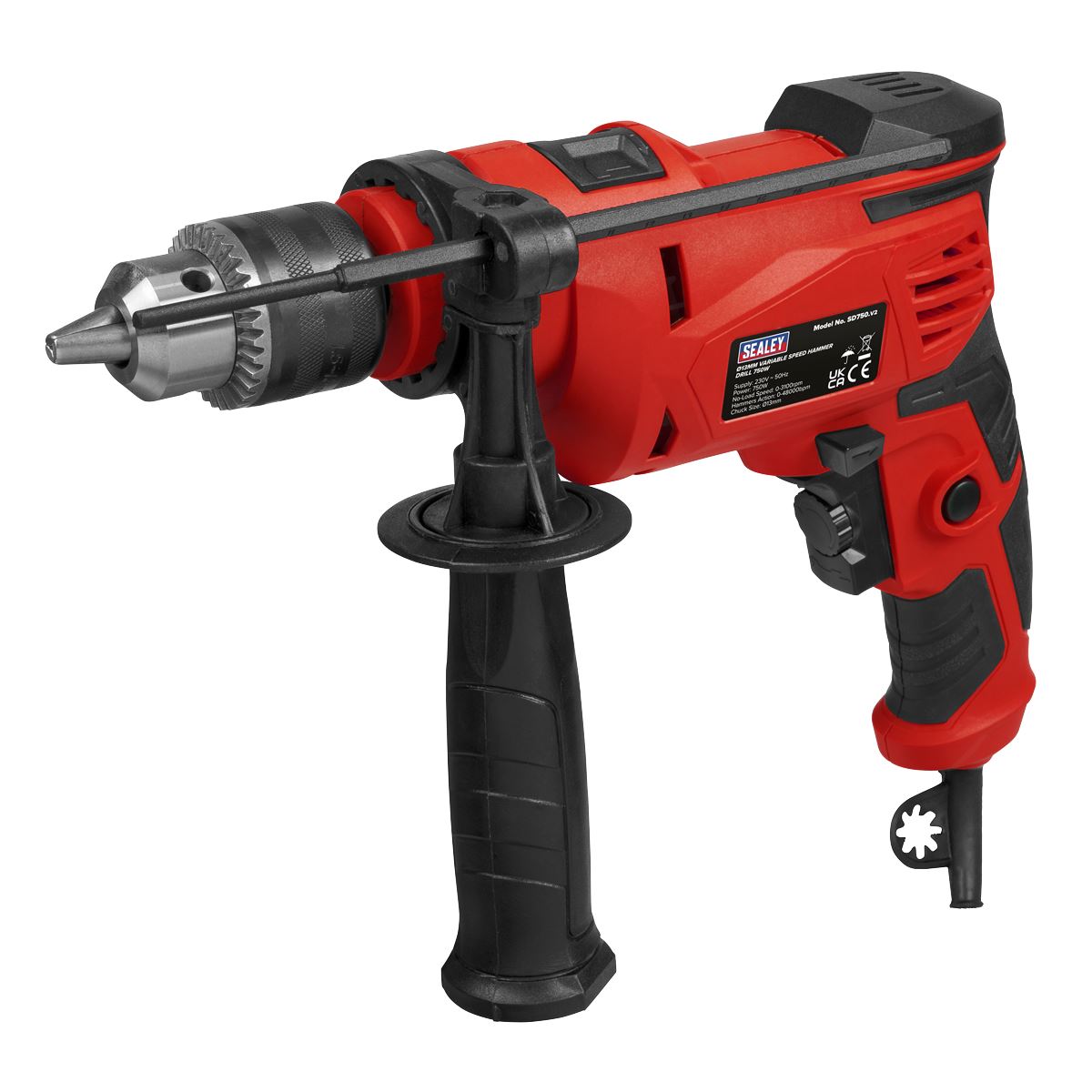 Sealey Hammer Drill 13mm Variable Speed with Reverse 750W/230V SD750