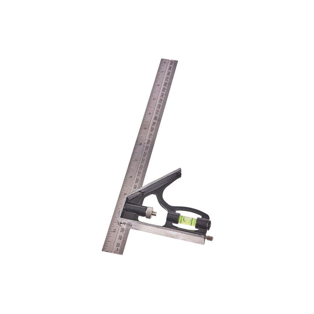 12" 300mm Combination Square Metal Measuring Tool Spirit Level Steel Blade - P3398