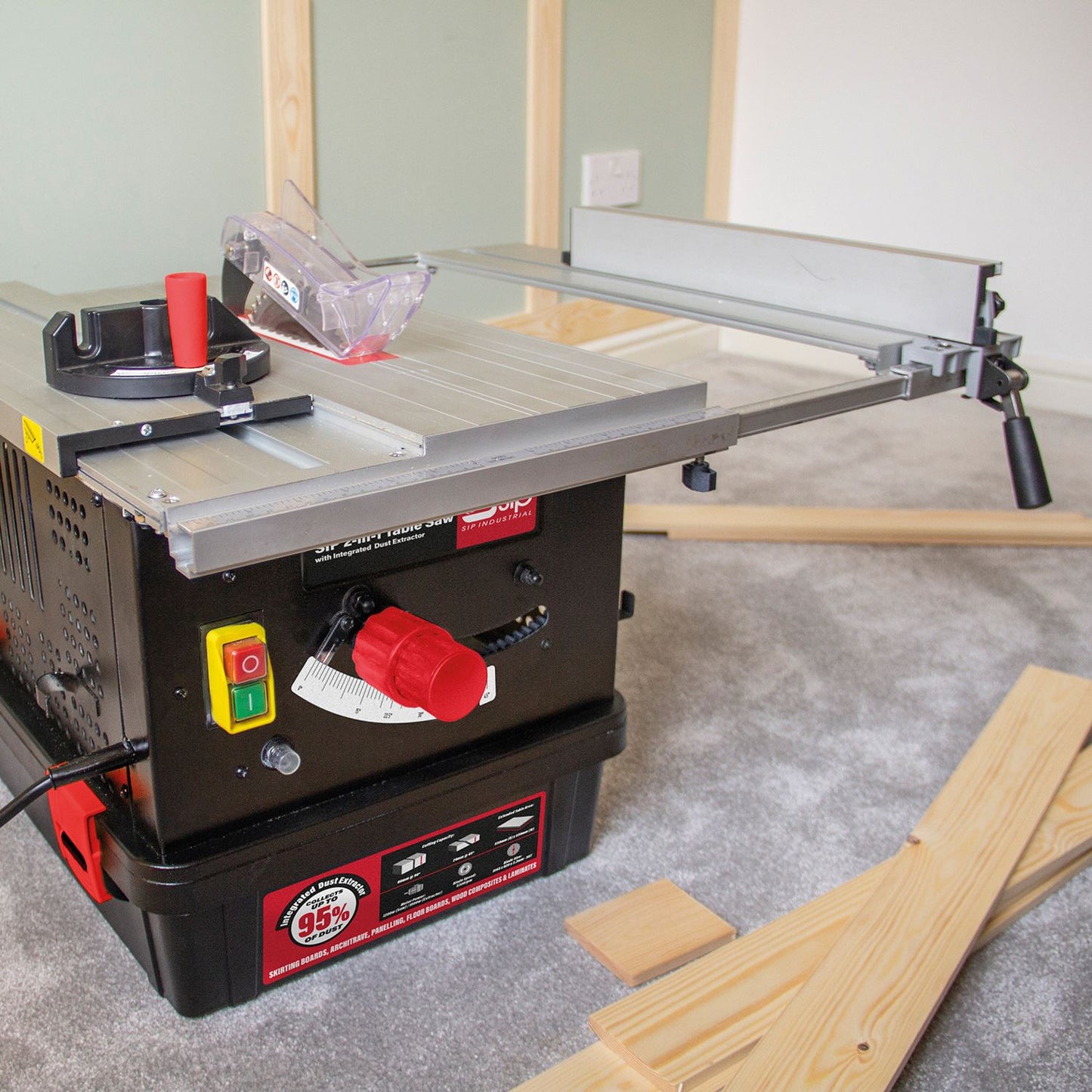 SIP Industrial 2-in-1 Table Saw with Integrated Dust Extractor