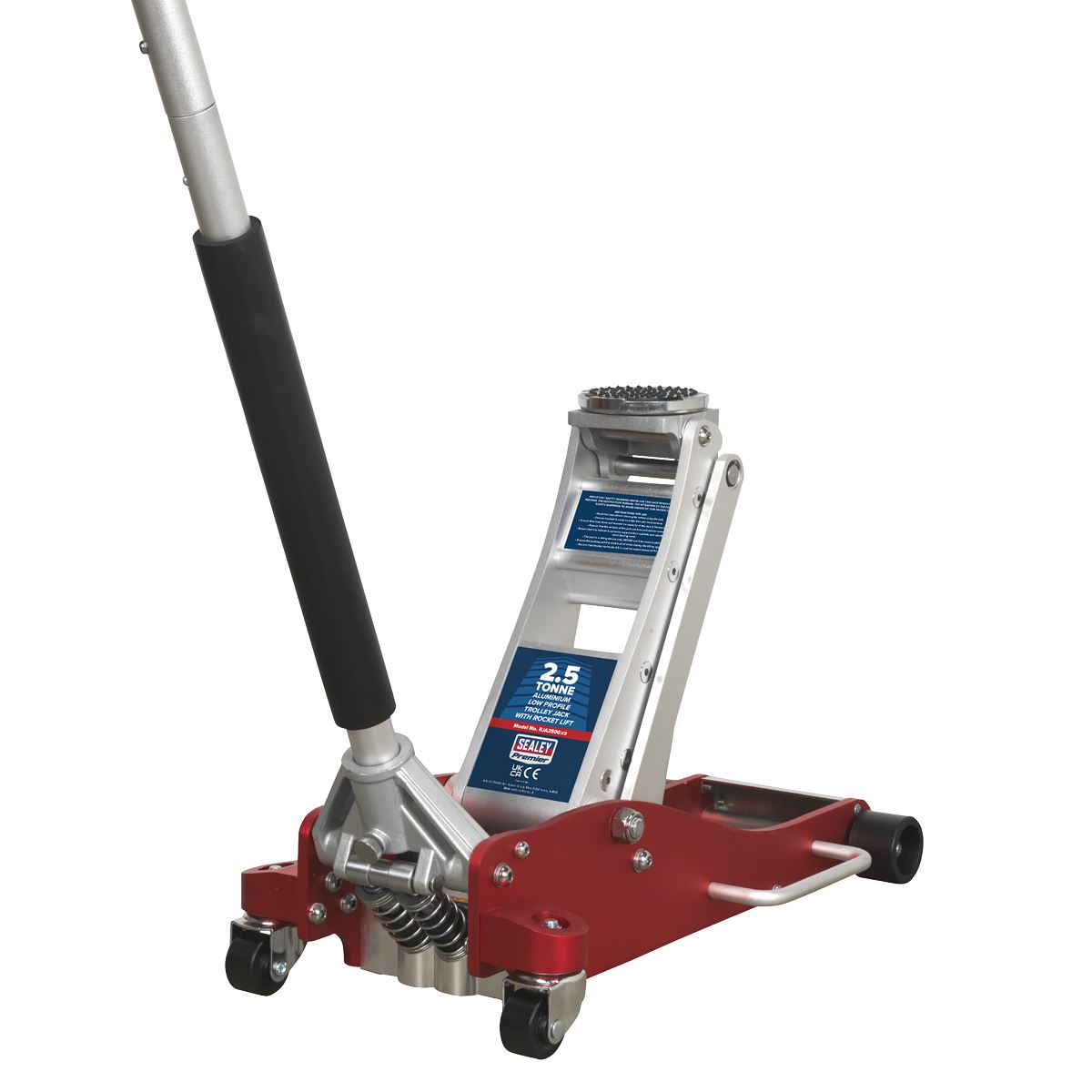 Sealey Trolley Jack 2.5 tonne Low Entry Aluminium Rocket Lift RJA2500