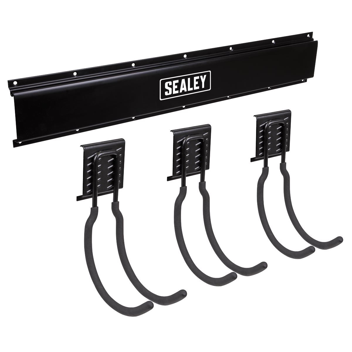 Sealey Wall Mounting Storage Rail with 3 Large Hooks APHKIT8