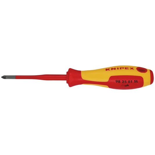 KNIPEX 98 25 01 SL VDE Insulated Pozidriv Screwdriver, PZ1 x 80mm - Slim