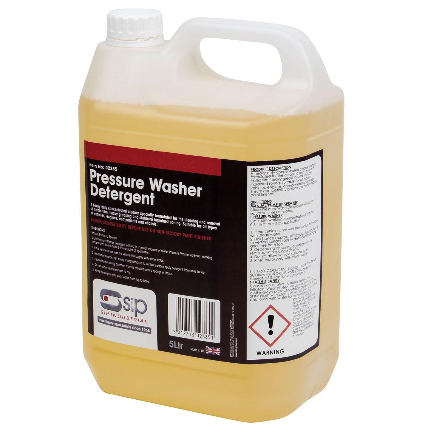 SIP Industrial 5ltr Pressure Washer Detergent