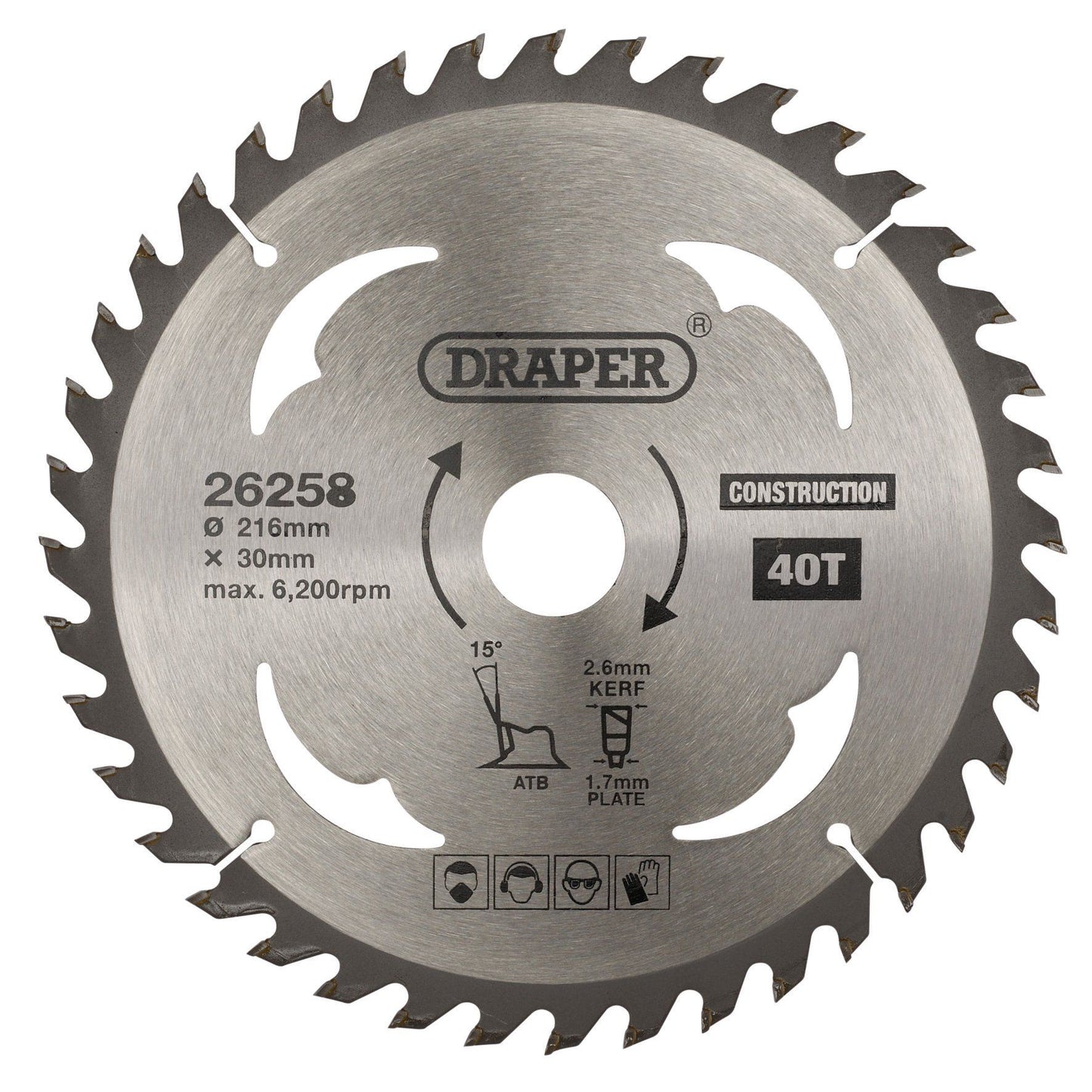 Draper Tct Saw Blade 216mm 40T Cons SBC5