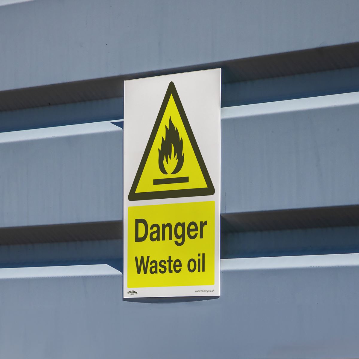 Worksafe Warning Safety Sign - Danger Waste Oil - Self-Adhesive Vinyl SS60V1