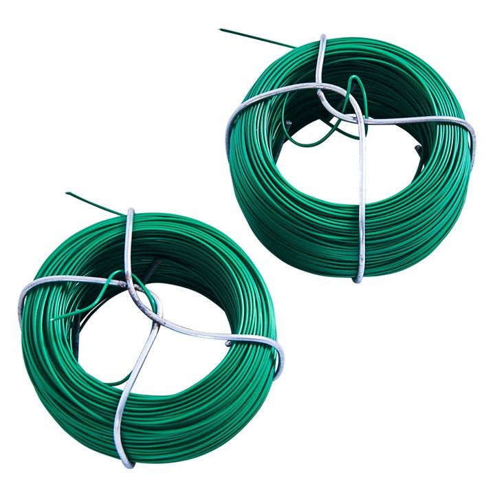 Amtech 2 Piece 50M 0.8mm Plastic Coated Garden Wire Set - U4200