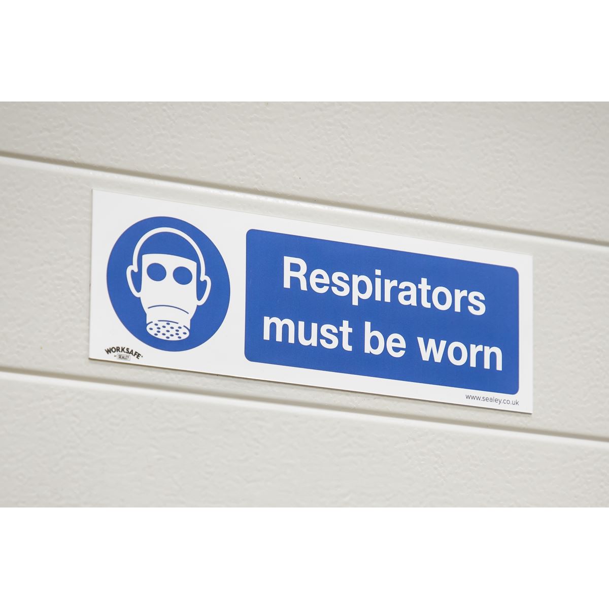 Worksafe Mandatory Safety Sign - Respirators Must Be Worn - Rigid Plastic SS56P1