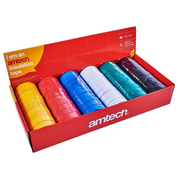 Amtech Professional Electrical Insulation Tape 19mm x 18.3m Various Colours - S4170