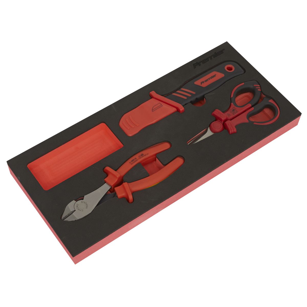 Sealey Insulated Cutting Set 3pc with Tool Tray - VDE Approved TBTE09