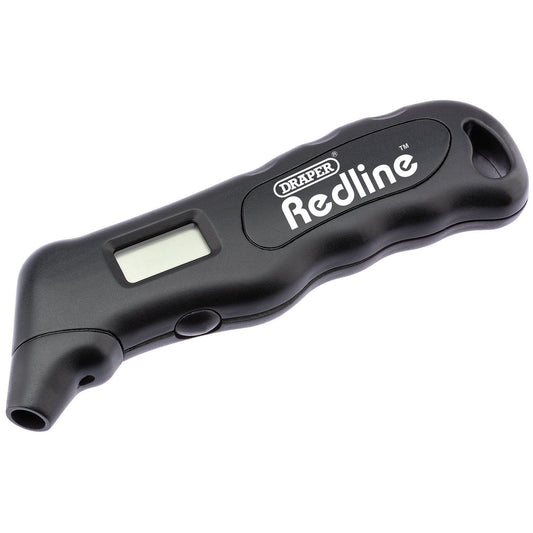 Draper REDLINE DIGITAL TYRE PRESSURE GAUGE LCD DISPLAY 0-100 psi, 0-7 bar 68474