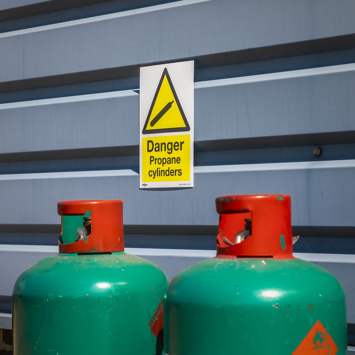 Worksafe Warning Safety Sign - Danger Propane Cylinders - Rigid Plastic SS62P1