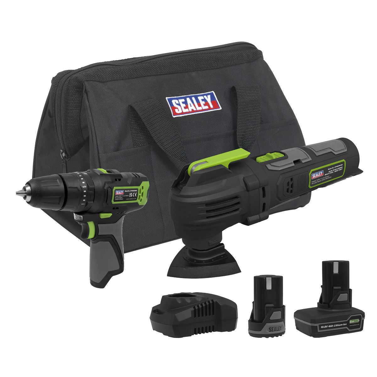 Sealey 2 x 10.8V SV10.8 Series Combi Drill & Multi-Tool Kit CP108VCOMBO5