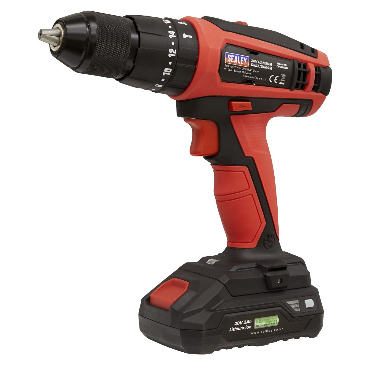 Sealey Hammer Drill/Driver 13mm 20V - Body Only CP20VDD