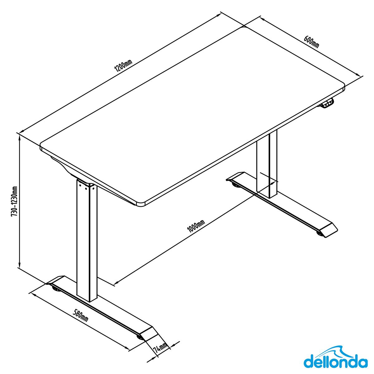 Sealey Dellonda White Electric Adjustable Office Standing Desk, Quiet & Fast 1200x600mm DH56