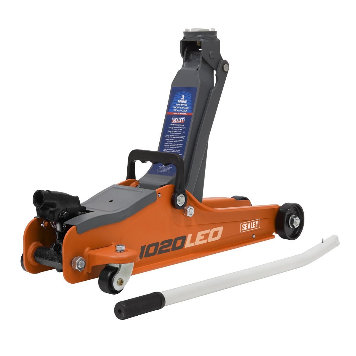 Sealey Trolley Jack 2 tonne Low Entry Short Chassis - Orange 1020LEO