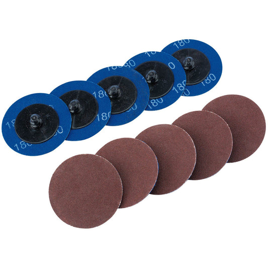 Draper 75612 Ten 50mm 180 Grit Aluminium Oxide Sanding Discs