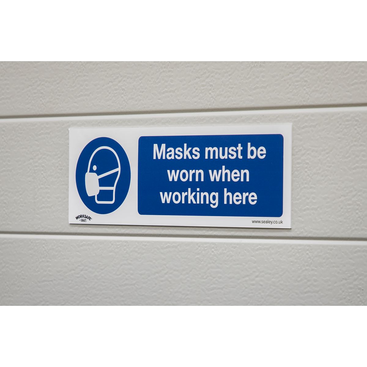 Worksafe Mandatory Safety Sign - Masks Must Be Worn - Rigid Plastic SS57P1