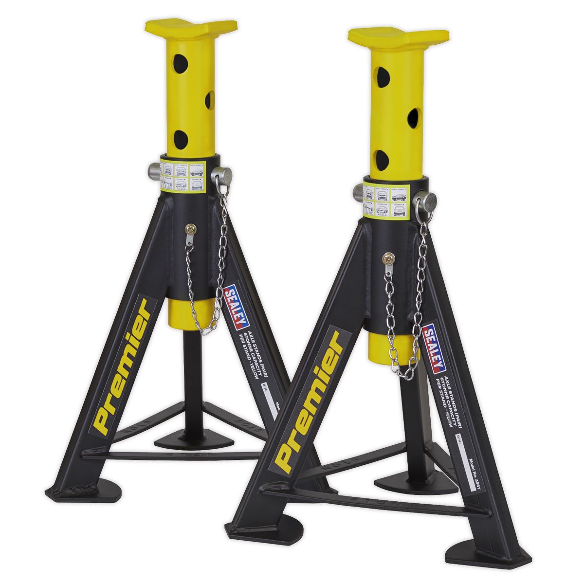 Sealey Axle Stands (Pair) 6 tonne Capacity per Stand - Yellow AS6Y