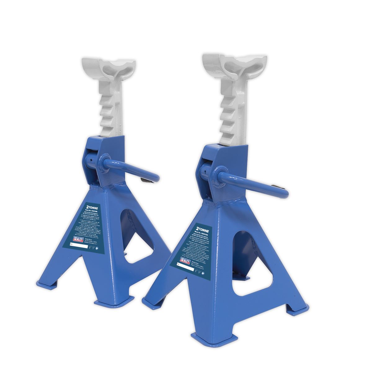 Sealey Axle Stands (Pair) 2 tonne per Stand Ratchet Type - Blue VS2002BL