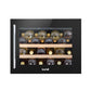 Sealey Baridi 60cm Built-In 28 Bottle Wine Cooler with Beech Wood Shelves and Internal LED Light, Black DH205