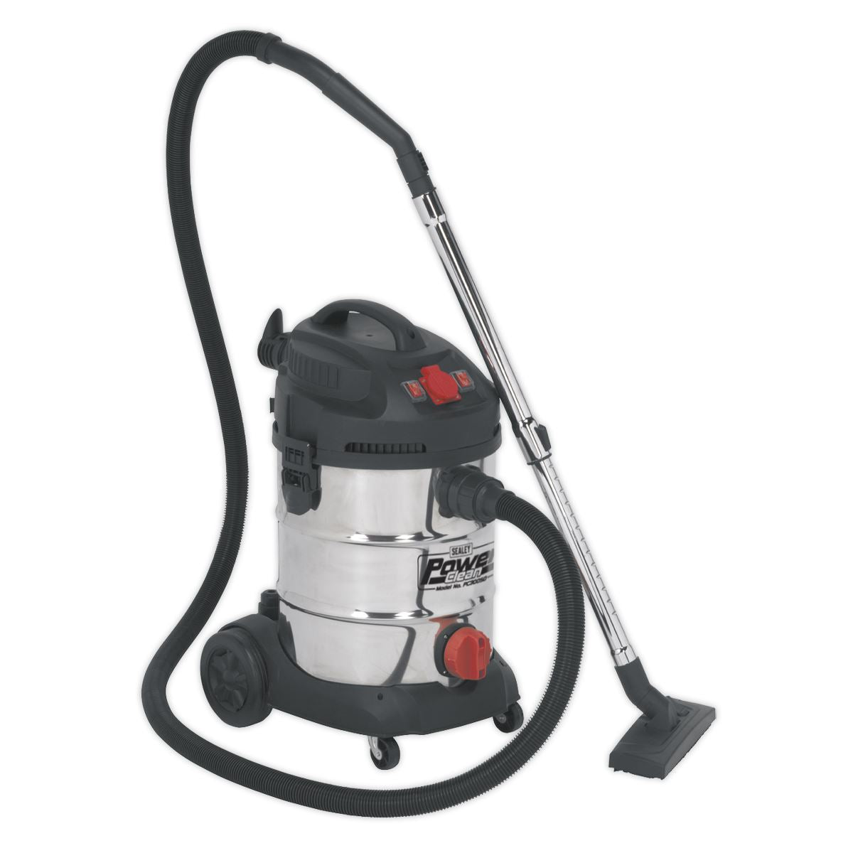 Sealey Vacuum Cleaner Ind 30L 1400W/230V Stainless Drum Auto Start PC300SDAUTO