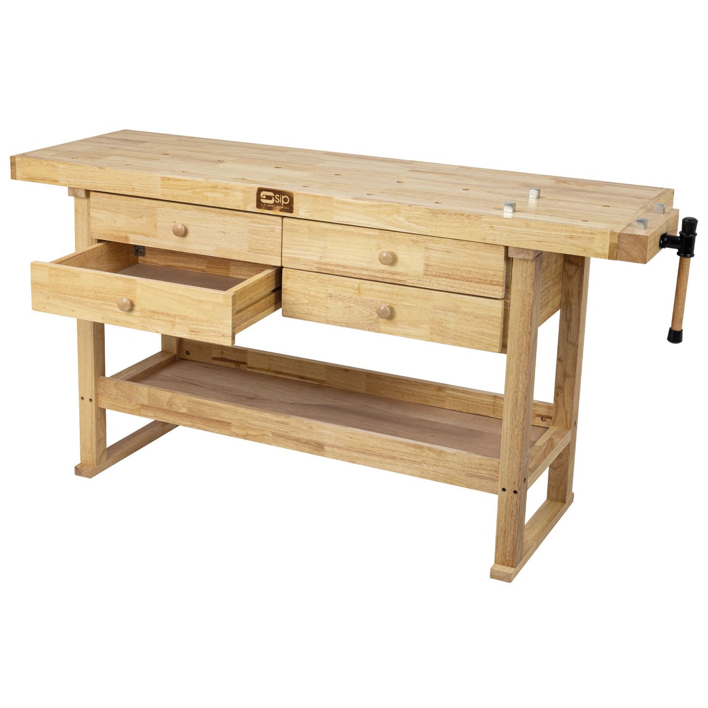 SIP Industrial Professional Hardwood 4-Drawer Workbench