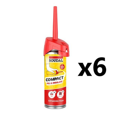 Soudal 6x Compact Fill & Insulate Gap Filling Foam - CHAMPAGNE (150ml)