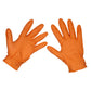 Sealey Orange Diamond Grip Extra-Thick Nitrile Powder- Free Gloves Large - Pack of 50 SSP56L