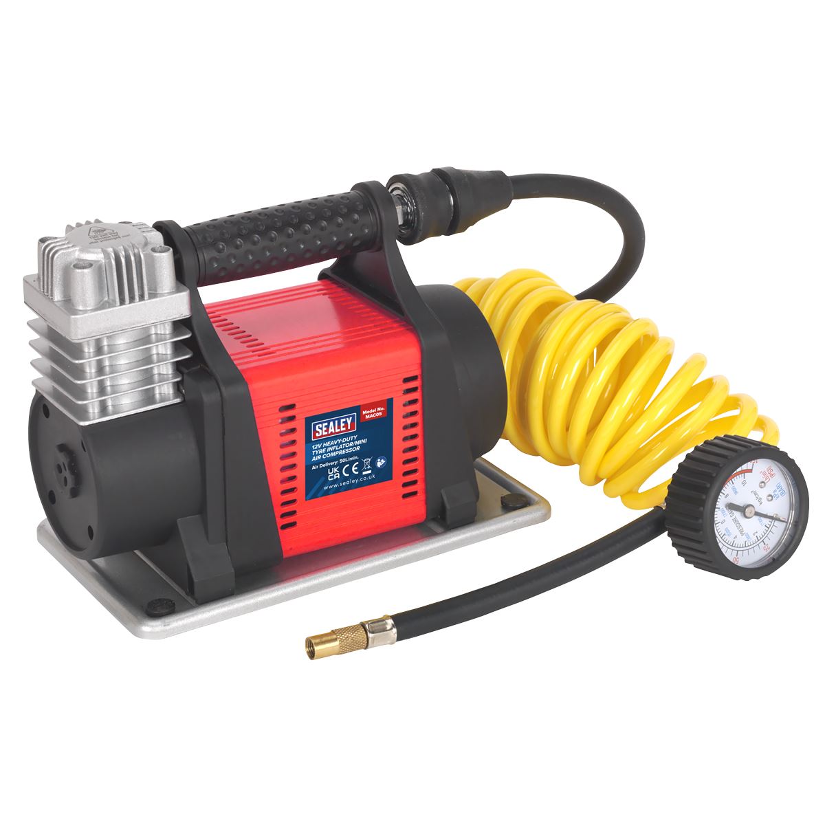 Sealey Tyre Inflator/Mini Air Compressor 12V Heavy-Duty MAC05