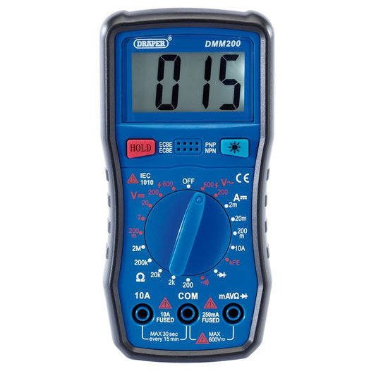 Draper 41817 Manual-Ranging Digital Multimeter, 1 x Test Leads, 1 x Case