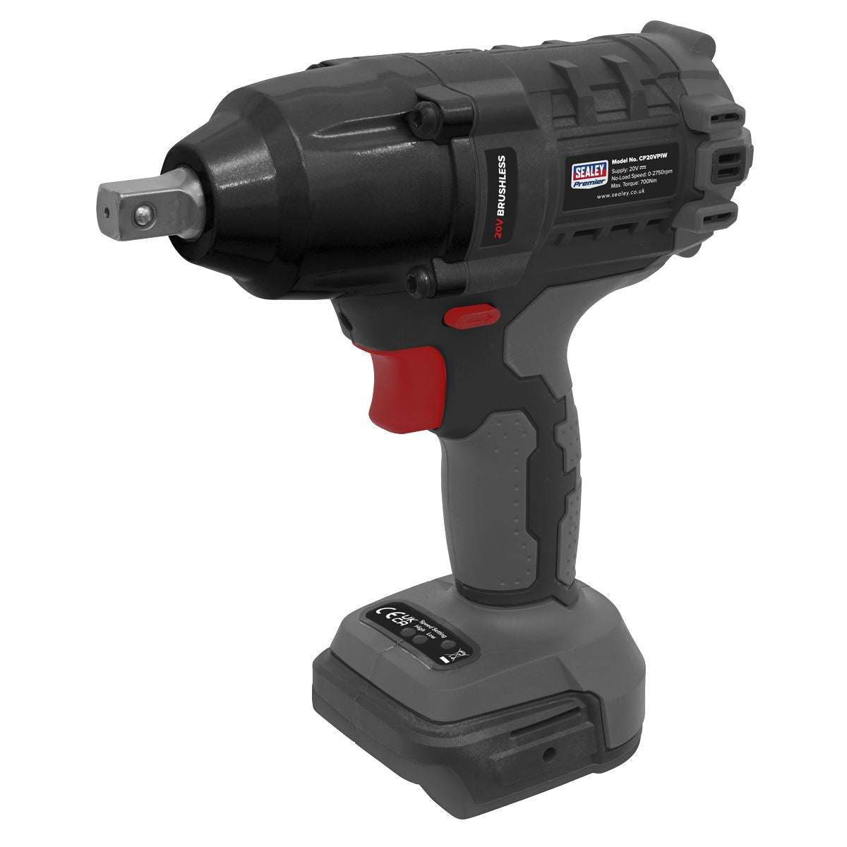 Sealey Brushless Impact Wrench 20V 1/2"Sq Drive 700Nm - Body Only CP20VPIW