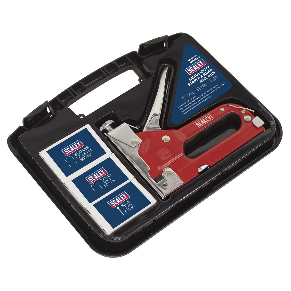 Sealey Staple & Brad Nail Gun Heavy-Duty 4-14mm AK7061