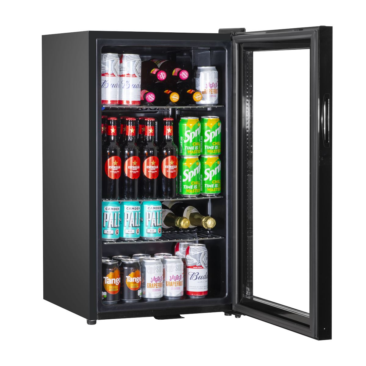 Baridi Under Counter Wine/Drink/Beverage Cooler/Fridge, Built-In Thermostat, Light, Security Lock, 85 Litre � Black DH13