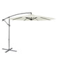 3m Banana Garden/Patio Parasol w/Crank Handle, 8 Ribs and Cover, Cream Canopy